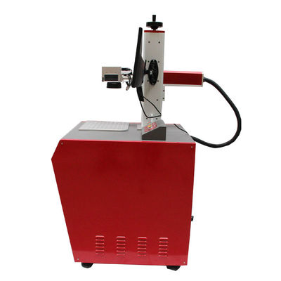 China La máquina roja de escritorio de la marca del laser de la fibra/llevó la impresora laser de la fibra del logotipo del bulbo proveedor